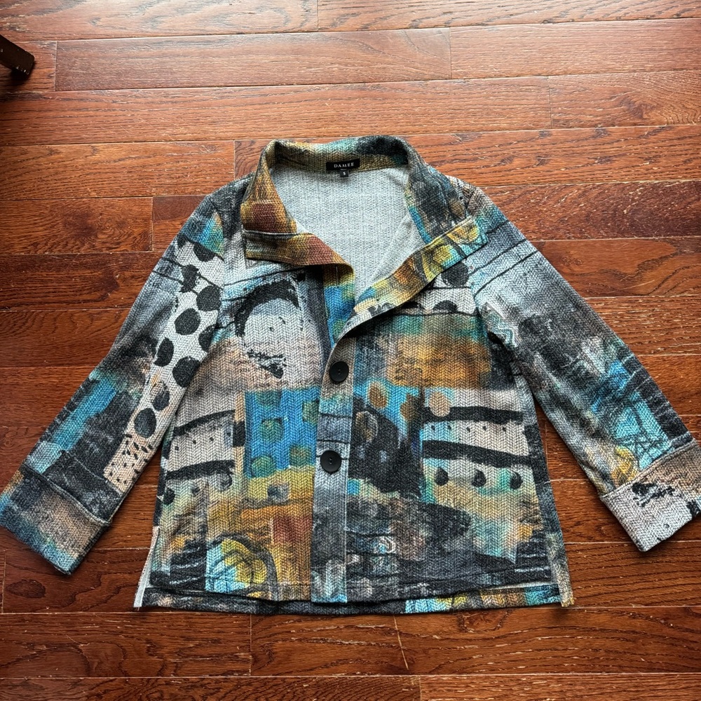 Damee Multicolor Abstract Button Down Shirt